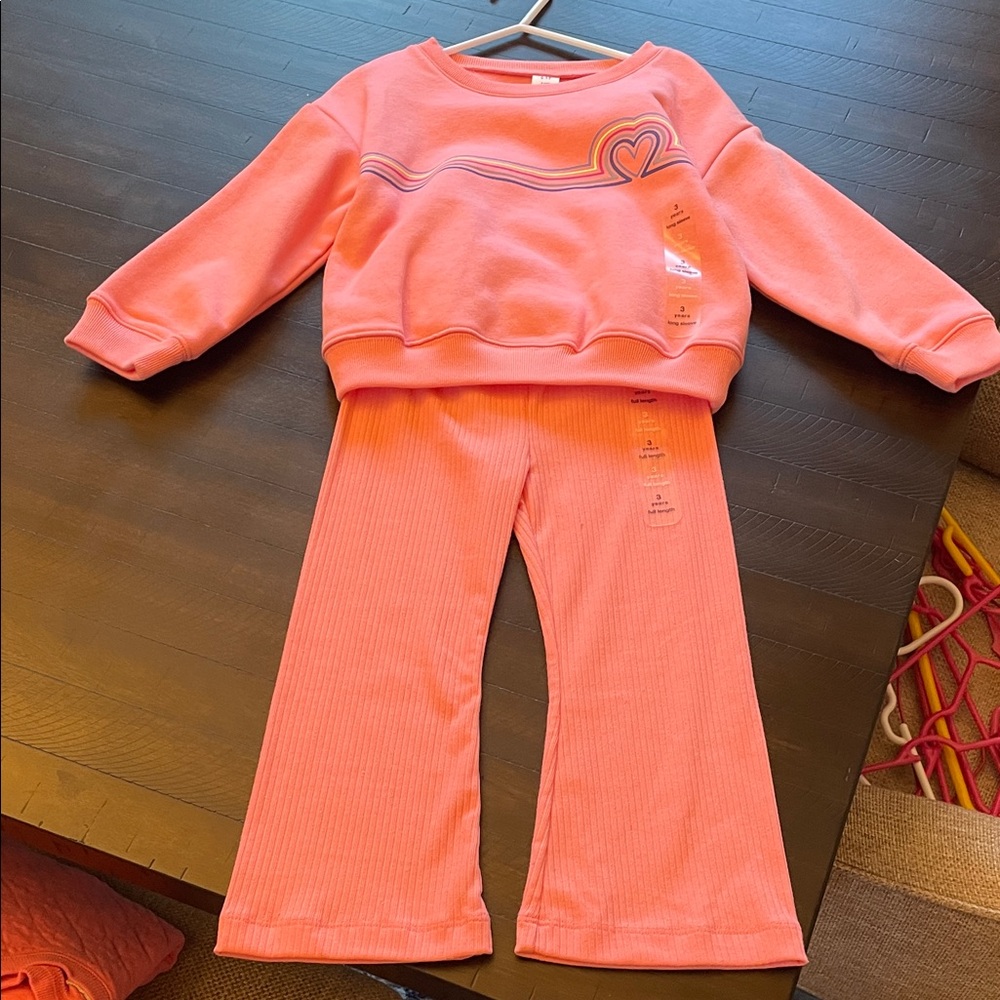 GAP Coral Baby Sweatshirt and Flared Pants